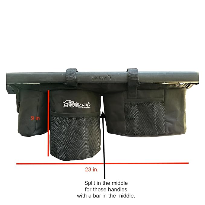 Split (bar in Middle of Handlebar) Double Stroller Organizer for Bob Duallie and Baby Jogger City Mini GT