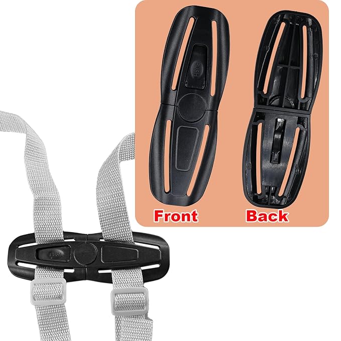 2 Pack Universal Child Seat Chest Clip,Baby Seat Chest Harness Buckle Lock Stroller Chest Replacement for Baby and Kids Trend (Black)