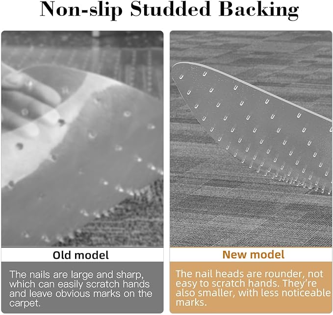 Office Chair Mat for Carpet: 36" x 48" Plastic Heavy Duty Computer Desk Mats for Low Flat and No Pile Carpeted Floor - Clear Rug Pad for Rolling Chairs Office Work Home Gaming Rectangle