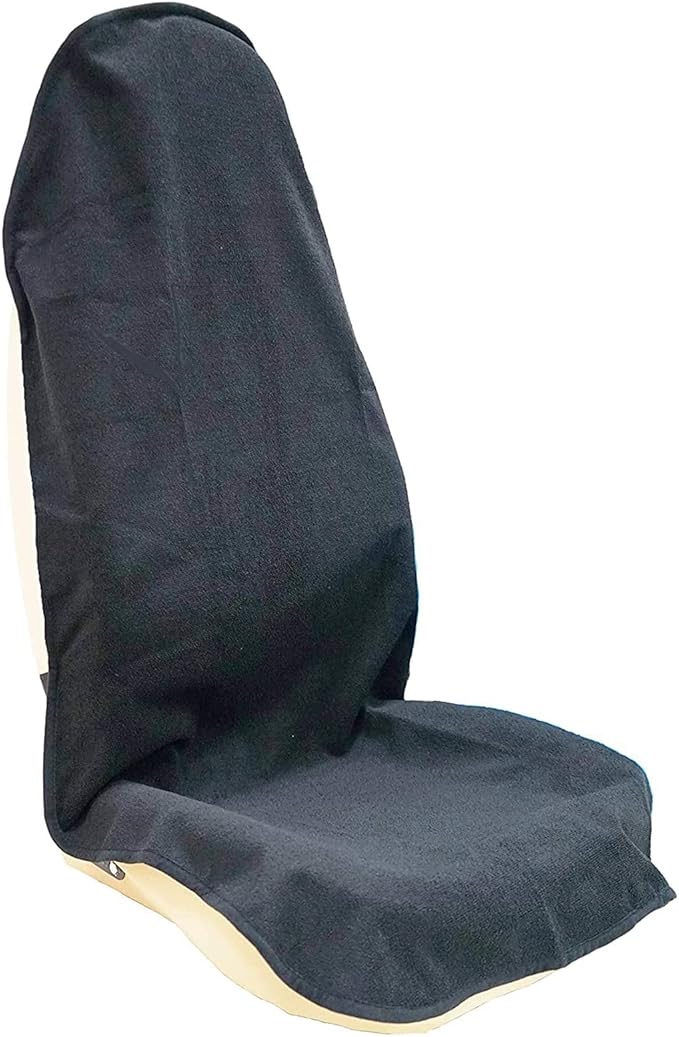 LoyaGour Car Seat Cover Protector Front Seats,for Gym Workout,Running,Swimming,Beach and Hiking,Waterproof Sweat Towel Bucket Seat Covers for Cars SUV Trucks (Black, 1Pcs)