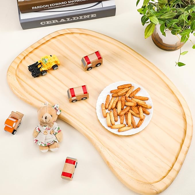 Baby Wooden High Chair Tray, Antique Vintage Toddler Infant Seat Tray Replacement Universal Wooden High Chair Accessory for Kitchen Toddlers and Babies Home Finger Foods Placemat