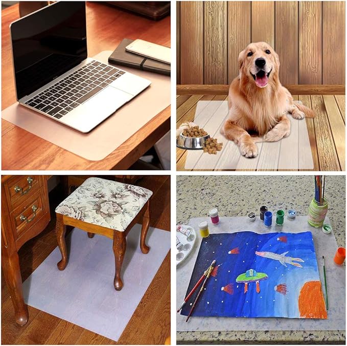 HomeDo Waterproof Silicone Placemats, Non-Stick Baking Mat, Non-Slip Dining Table Mat for Kids/Baby/Children, Heat Resistant Insulation Countertop Protector Pads (Clear, 15.75x11.81Inch-4pack)