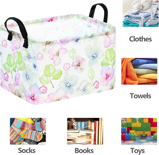 ACMUUNI Rectangle Gift Shelf Nursery Storage Basket Laundry Hamper Storage Box and Bins for Home Clothes with Handles