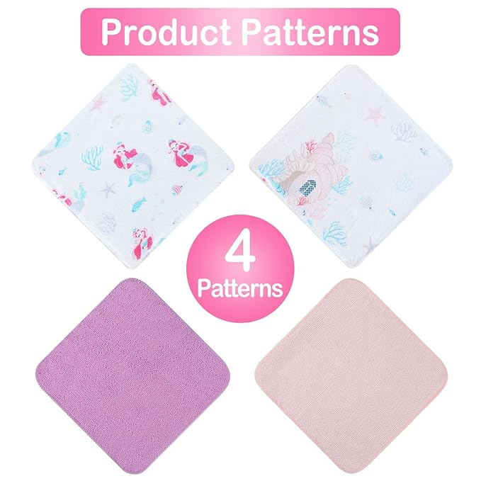 Viviland Baby Washcloths 24 Pack, Toddler Wash Cloths for Bath, Super Soft & Absorbent Bath Towel for Newborn and Infants, Baby Towels Care for Baby's Sensitive Skin