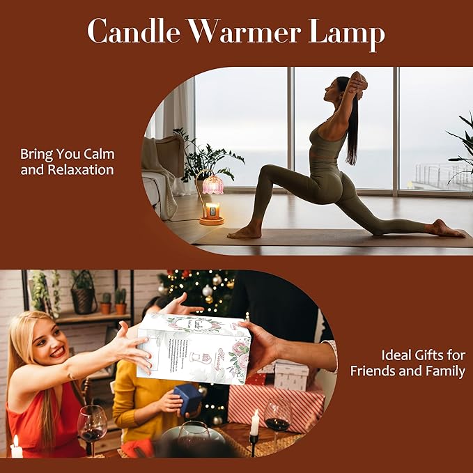 Flower Candle Warmer Lamp with Timer & Dimmer - Fits All Jar Scented Candles - Unique Birthday & Mother's Day Gift for Women，Mom，Her