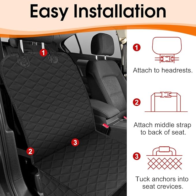 NECKORY 2 Pack Front Dog Seat Cover, Waterproof Car Seat Covers for Dogs Nonslip Scratch-Proof Dog Seat Cover Front Seat Cover for SUV, Sedans,Trucks,Cars - S, Black