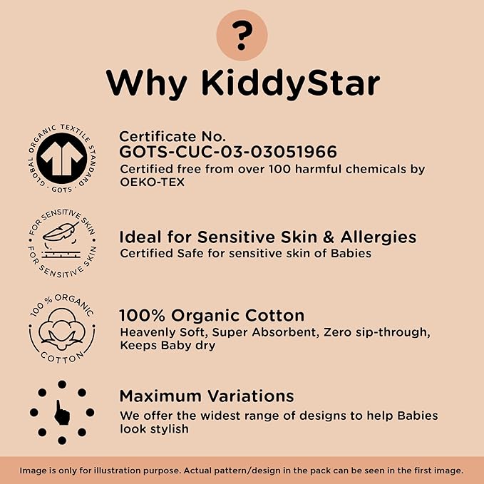 KiddyStar 5-Pack Organic Cotton Burp Cloths – Large, Ultra-Soft 3-Layer Towels for Burping, Shoulder & Hand Use, Highly Absorbent