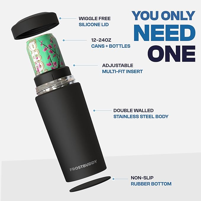 Universal Buddy XL Can Cooler by Frost Buddy - Fits 12-ounce, 16-ounce, 20-ounce, and 24-ounce Cans and Bottles - Keep Your Drinks Refreshingly Chilled for over 12 hours. (Mermaid)