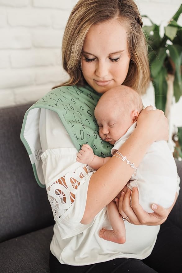 Copper Pearl Premium Baby Burp Cloths - 3-Pack Large Cotton Burp Cloths, Extra Soft Spit Up Rags with 3 Absorbent Layers, Perfect for Baby Boy and Baby Girl Gifts (21" x 10" Size, Chip Set)