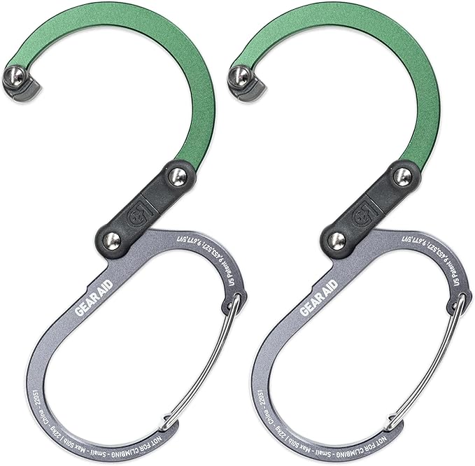 GEAR AID HEROCLIP (Small) Carabiner Gear Clip and Hook, for Hanging Bags, Purses, Lanterns, Strollers, Tools, Helmets, Water Bottles, and More