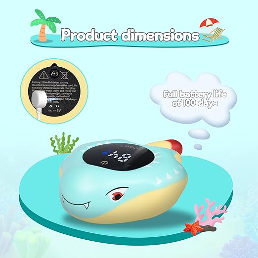 Baby Bath Thermometer with Floating Toys - Digital Water & Room Temperature Monitor, Rechargeable Thermometer with Alerts for Newborn Bath Essentials, Infant Safety