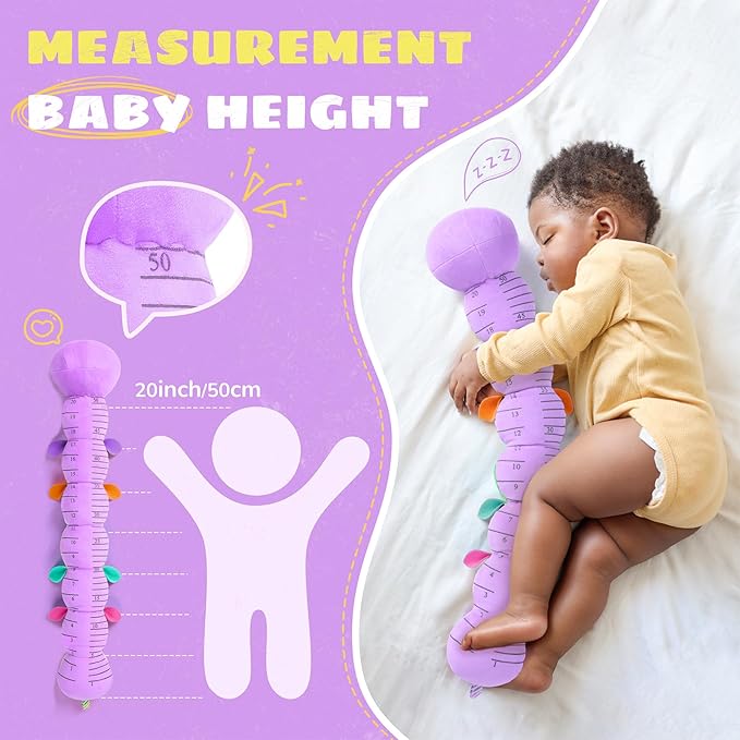 Baby Toys 6-12 Months Music Caterpillar,Stuffed Animals Infant Toys 0-3-6 Months,Baby Sensory Toys Tummy Time with Crinkle Rattle Teething Toys for Boys Girls Gifts Birthday|Lavender Purple