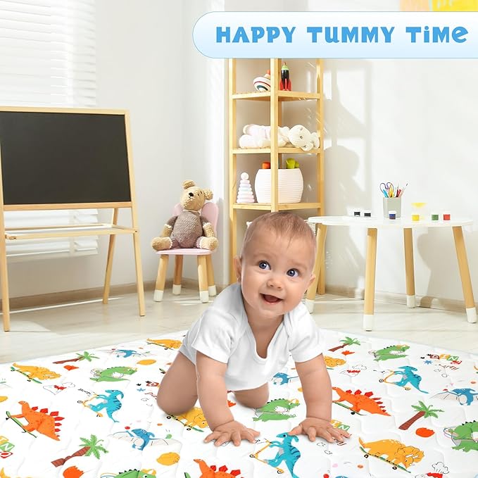 Baby Play Mat, Toodler Floor Mat 59 x 71 inch, Extra Thick Foam Non-Slip Washable,Crawling Cushion for Tummy Playing