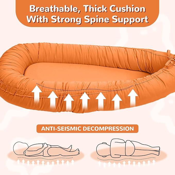 EAQ Baby Lounger, Infant Lounger for Newborn,Portable Baby Nest Cover Breathable & Soft, Newborn Essentials