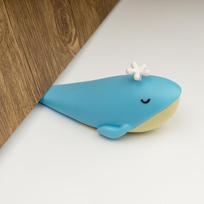 Cute Door Stopper, Cartoon Whale Animal Door Stop, 1 Pack Decorative Door Wedge for Home and Office Floor(Patented)