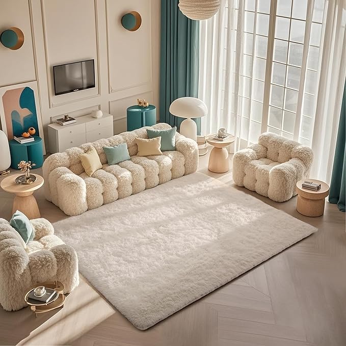Ophanie Area Rugs for Bedroom Living Room,Color 2- Ivory,Size 5' x 7',Shape Rectangular