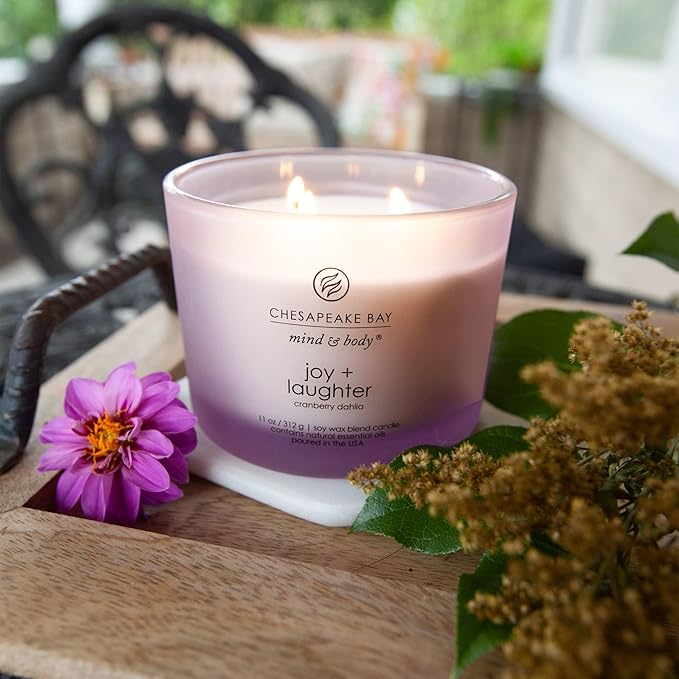 Chesapeake Bay Candle Scented Candle Joy + Laughter (Cranberry Dahlia) Coffee Table Home Décor