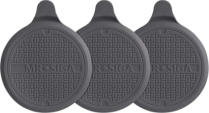 MR.SIGA Silicone Bathtub Stopper, Drain Stopper for Shower, Sink, 5.1" Diameter, Grey, 3 Pack