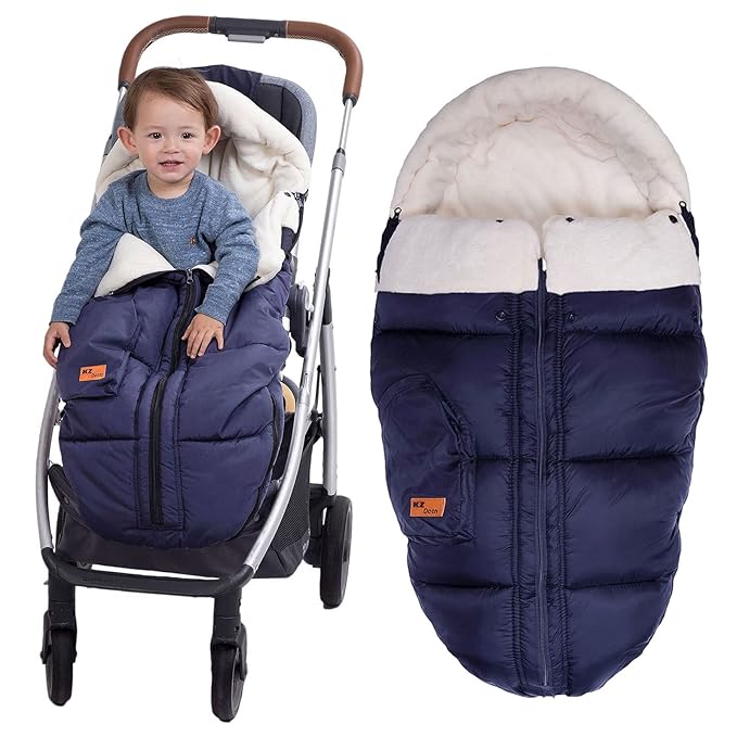 Universal Stroller Footmuff with Adjustable Zips, Soft Hood, Waterproof Warm Baby Stroller Bunting Bag