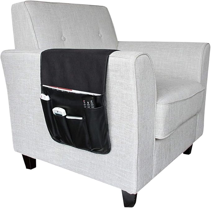 Couch Sofa Armrest Organiser Arm Chair Caddy Bedside Storage Pocket with 6 Pockets TV Remote Holder Bed Storage Pocket Bag for Cellphone Tablet Notepad Book Magazines DVD Glasses