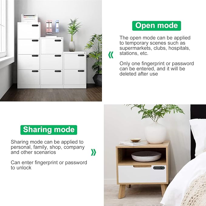 Fingerprint Cabinet Lock, Smart Biometric Password Lock With USB Key, Keyless Hidden File Drawer Wardrobe, Child Safety, DIY Wooden Furniture Privacy for Home Office