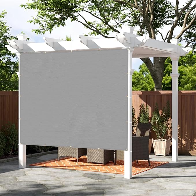 SUNNY GUARD Shade Cloth Custom Size 6x21 FT Sun Shade Screen Fabric Shade Cover Tarp with Grommets for Pergola Backyard Garden, Light Grey(We Customized)