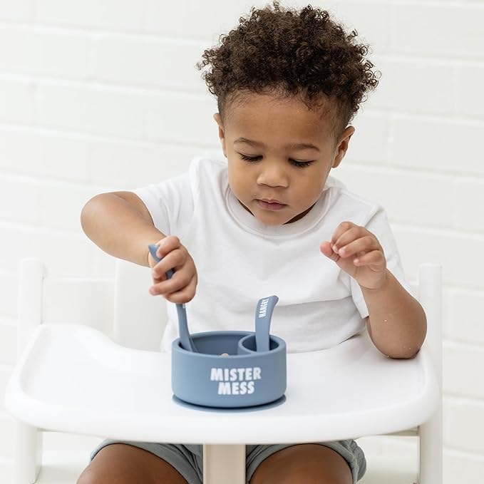 Bella Tunno Silicone Suction Bowl for Toddlers and Babies, Food Grade BPA Free Silicone, Non Slip Suction Base, Microwave & Dishwasher Safe, Ideal Baby-Led Weaning & Self Feeding Bowl, Miss Mess
