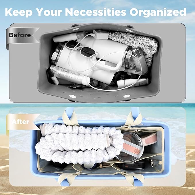 OUTXE Beach Bag Organizer Compatible with Baby Bogg Bag Accessories Inserts, Lightweight Mesh Insert Divider Pouch for Small Bogg Bags, Beach Tote Bags Insert for Organizing