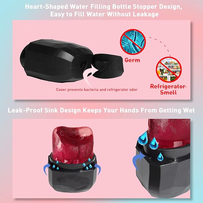 Ice Mold for Face, Facial Ice Roller and Gua Sha Facial Tool, Reusable Facial Treatment, Facial Ice to Tighten & Tone Skin & De-Puff The Eye Area, Cryotherapy for Face Ice(Black)