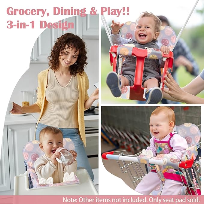Premium Baby Shopping Cart Cover & High Chair Seat Protector - Universal Fit for Grocery Carts, Restaurant Chairs，Restaurant Seats, and Park Swings-Girl & Boy（Little Bear）