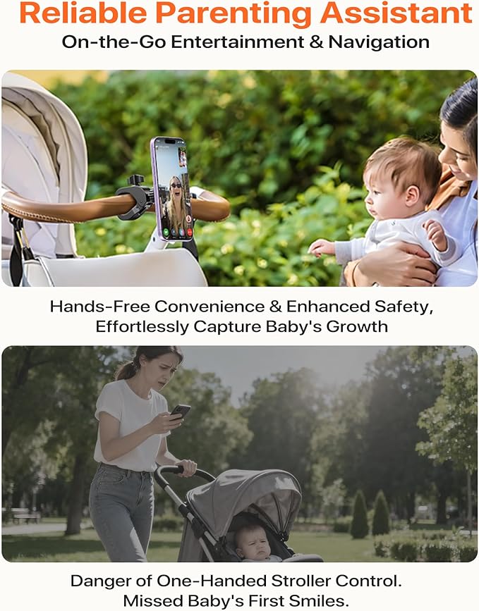 Magnetic Phone Holder Clamp Mount:[24*N55 Magnet & Fit for PopSocket]Rotatable Handlebar Accessories for MagSafe for Stroller,Peloton,Steering Wheel,Push Cart,Treadmill,Fit for iPhone 12-17 Series