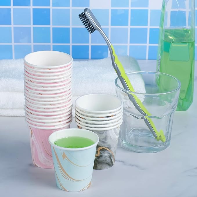 Huifany 600 Pack 3 oz Paper Cups, Colorful Bathroom Cups Disposable Paper Cups, Small Mouthwash Cups Mini Cup for Bathroom, Party, Picnic, BBQ, Travel and Envent