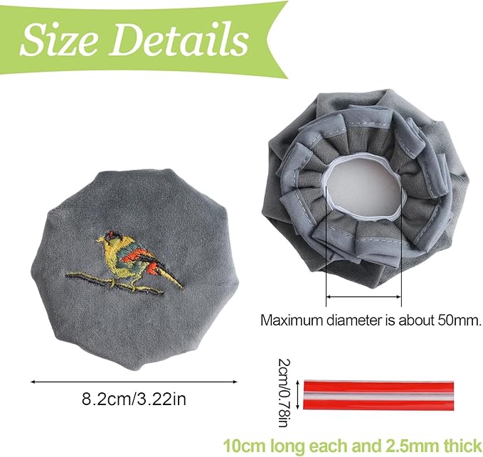 Round Door Handle Cover, 2Pcs Washable Soft Velvet Glove for Door Handle Anti-Static Door Knob Protector with Anti-Collision Strip(Gray Brid)