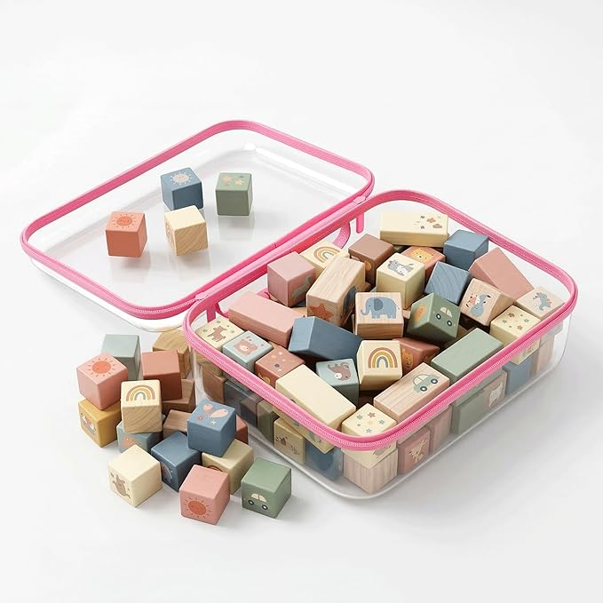 Large Toy Storage Bags with Handle,Clear Hard Shell Zipper Case, 3 Pcs Travel Toiletry Bag,Waterproof toys storage and Organizer Bags for Puzzles,Diapers,Cosmetics,Reusable Organizer Pouch