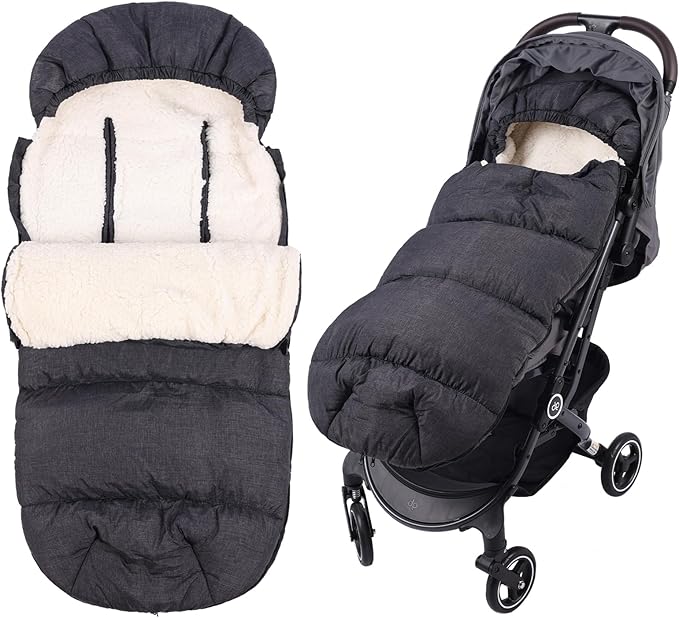 KERHAND Waterproof &Thicken Universal Stroller Cover Winter,Stroller Footmuff Bunting Bag for Warm Strollers Muff,Stroller Accessories for Baby Sleeping Bag Winter Stroller Blanket