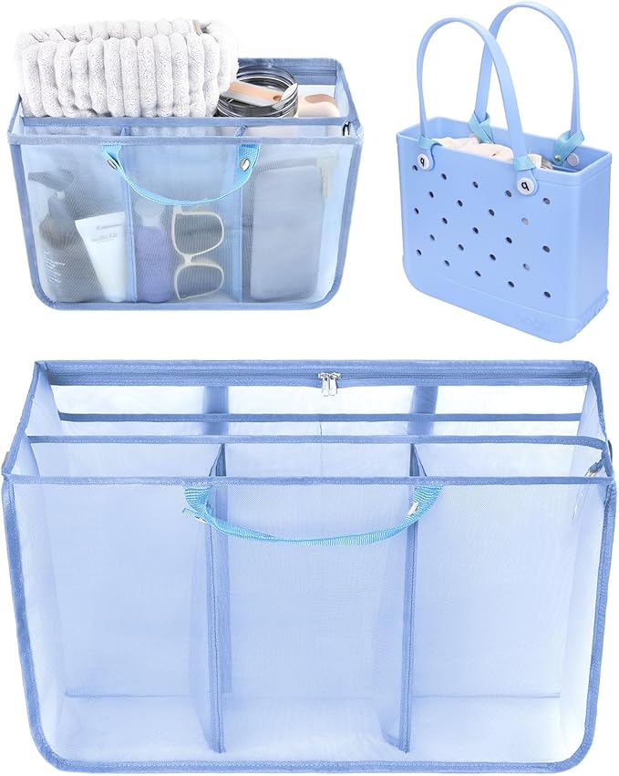 OUTXE Beach Bag Organizer Compatible with Baby Bogg Bag Accessories Inserts, Lightweight Mesh Insert Divider Pouch for Small Bogg Bags, Beach Tote Bags Insert for Organizing
