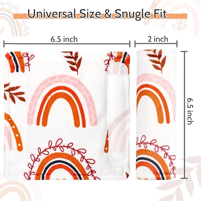 Pea Pod Baby Car Seat Strap Cover 2 Pack Rainbow Car Seat Straps Shoulder Pads, Seat Belt Cushions Pads for Infant Car Seats, Stroller, Pushchair