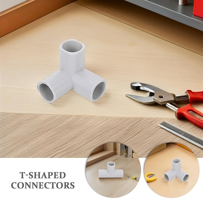 ERINGOGO 8pcs Baby Playpen Connectors T Shaped Joints Baby and Pet Gate Replacement Parts for Play Yard Safety and Easy Assembly