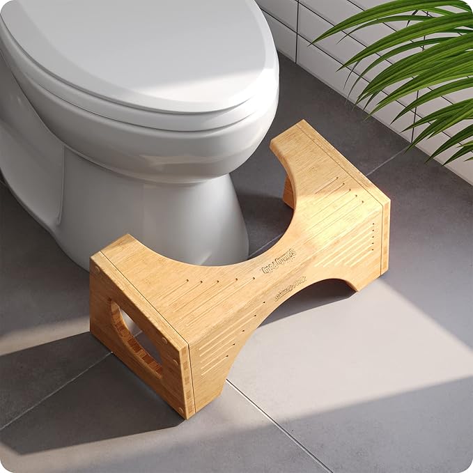 Squatty Potty The Original Toilet Stool - Bamboo Flip,7" and 9" Adjustable Heights,Brown - Improve Bathroom Posture and Comfort,(Pack of 4)