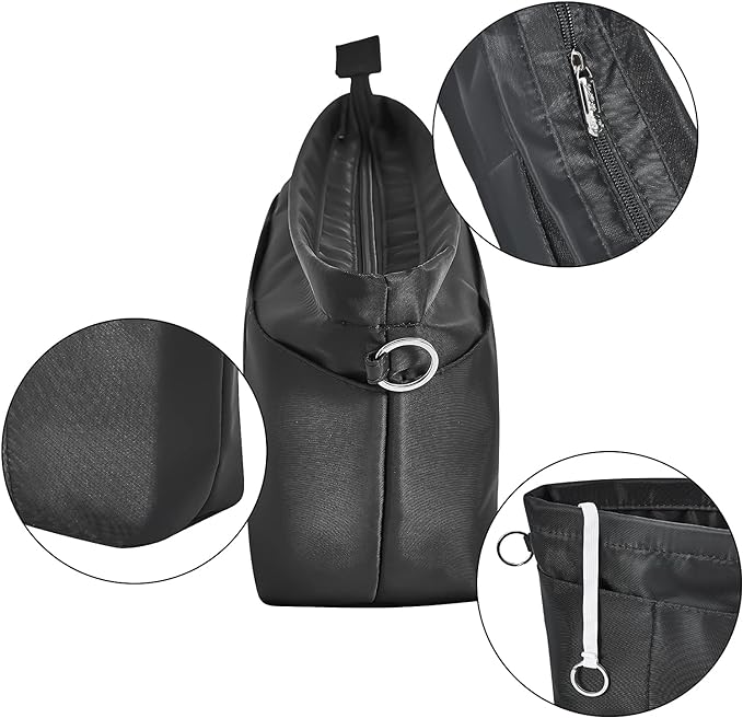 Vercord Premium Nylon Purse Organizer Tote Handbag Insert Organizers Bag in Bag Zipper 13 Pockets 5 Sizes