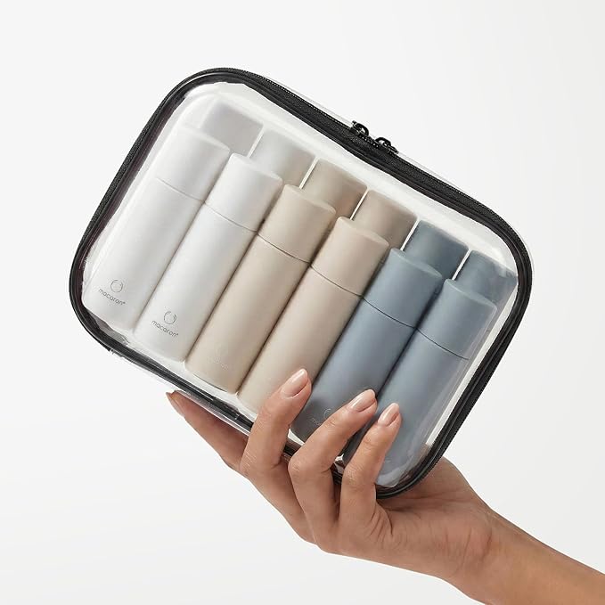 Travel Toiletry Bag for Men,Clear Hard Shell Zipper Case,2pcs Large Capacity Portable Toiletry Organizer Dopp Kit Water-Resistant Shaving Bag For Toiletries Accessories,Makeup Cosmetic Bag For Women