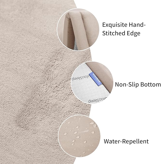 Huloo Sleep 2" Thick Extra Safety Baby Play Mat for Floor,Ultra Soft Elasti-Foam 50x50 Playpen Mat for Toddlers Infant Kids,Non-Slip Backing Safe for Crawling&Tummy Time,Tatami Style (Beige)