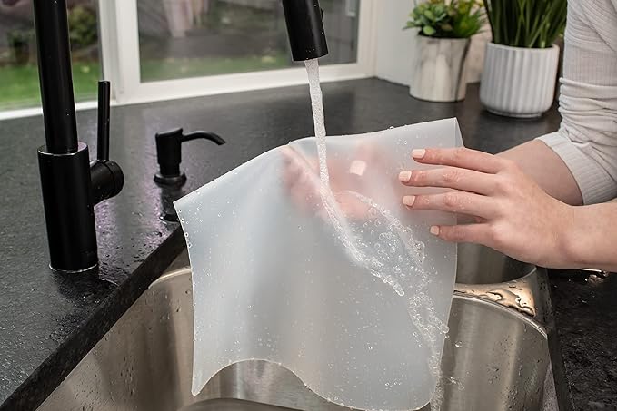 GASARÉ, Placemats Set of 4, Silicone Placemats, Table Mats, Non-Slip, Easy to Clean, Heat Resistant, Flexible, 20% Thicker, 16 x 12 inches x 1.1mm, Semi-Transparent