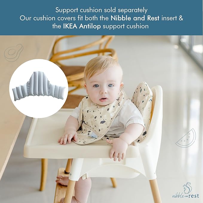 Nibble and Rest Highchair Insert Cover, Compatible for IKEA Antilop Highchair, High Chair Accessories Stain-Proof and Wipeable Insert Cover (Cushion NOT Included)(Sagedots)