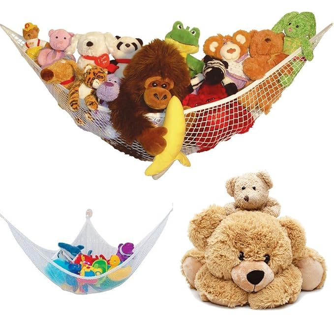 PayPie Toy Hammock, Storage Hammock Toy Organizer,Ultralight Large Storage Net for Teddy Bears, Balls, Toys, Linen Storage and Gear (1.4 * 1 * 1M)