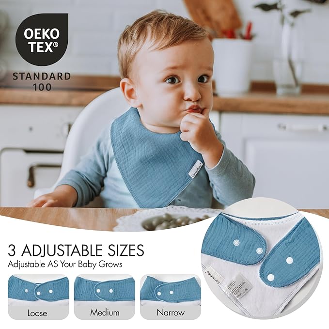 egmao baby Muslin Bibs for Drooling and Teething,10 Pack Drool Bibs for Boys Girls,100% Cotton Soft for Infant,Newborn