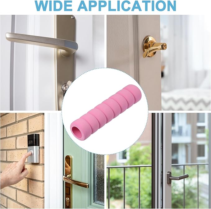 PATIKIL EVA Foam Door Handle Cover, 6 Pcs Anti-Collision Door Knob Spiral Covers Door Handles Protective Safety Cover Guard Sleeve for Bedrooms Bathrooms Offices Furniture, Pink