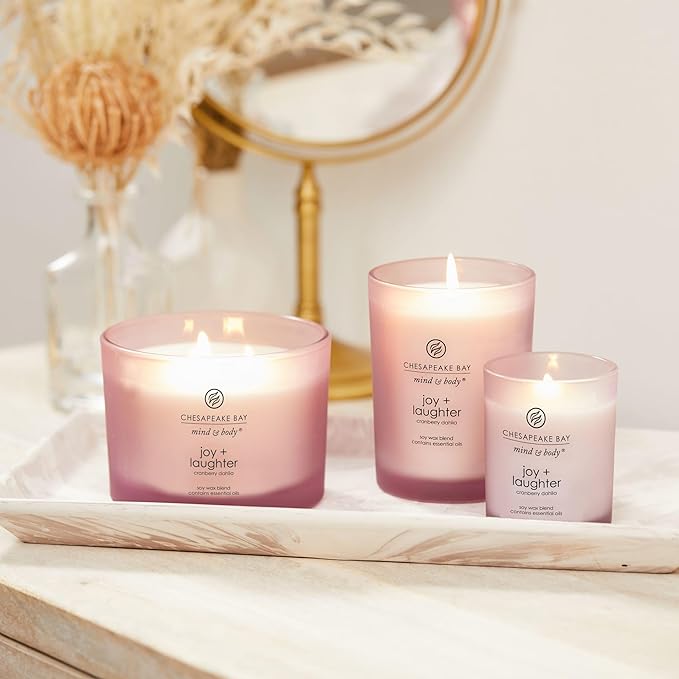 Chesapeake Bay Candle Scented Candle Joy + Laughter (Cranberry Dahlia) Coffee Table Home Décor