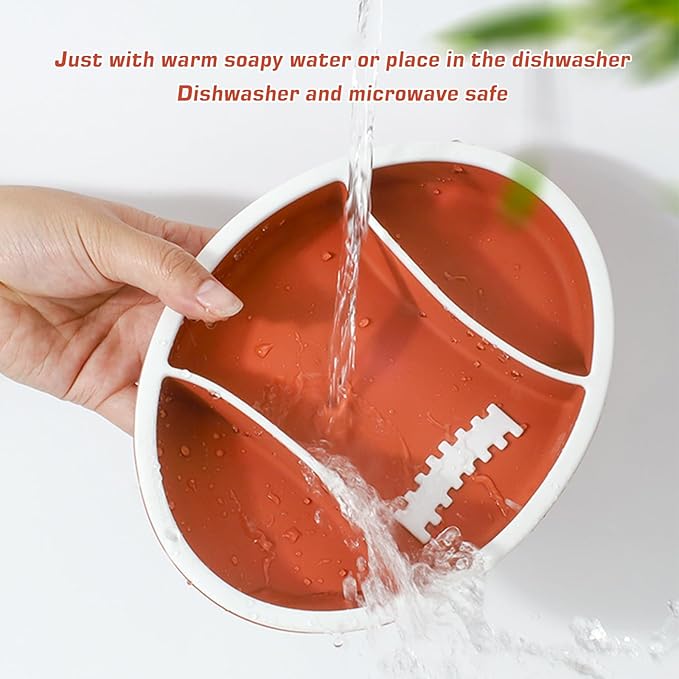 Linowos Toddler Plates Silicone, Baby Divided Suction Plate Dish for Toddler Kids Self Feeding, BPA Free Dishwasher and Microwave Safe
