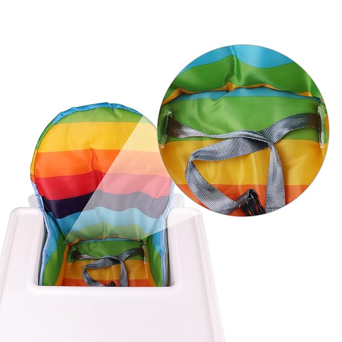 twoworld High Chair Cushion for Antilop Highchair, Baby High Chair Seat Cover Liner Mat Pad Cushion for Antilop High Chair Water Resistant (Rainbow Striped)